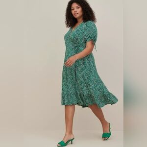 Torrid A Line Midi Faux Wrap Dress